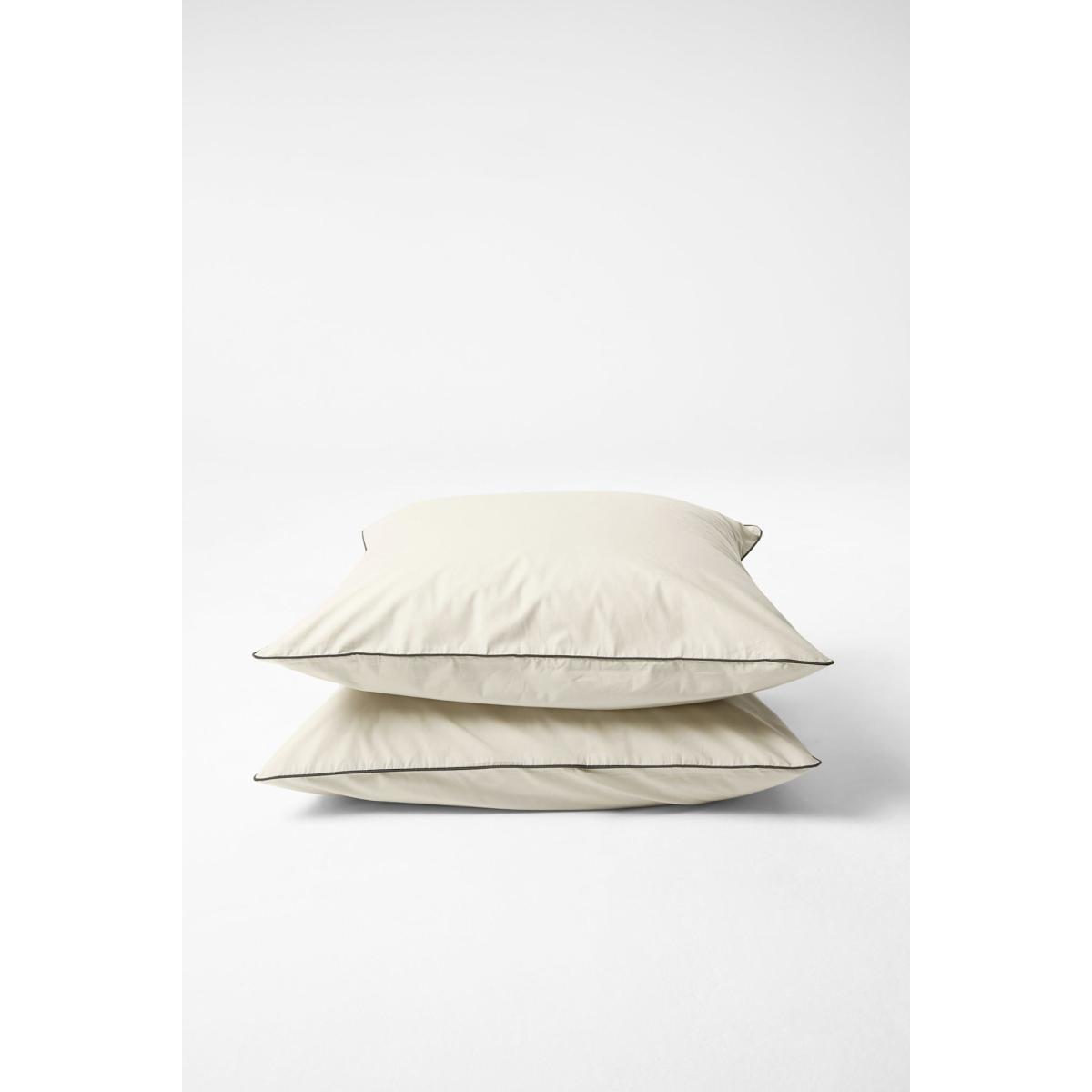 Neutrals / Black / White Euro Pillowcase Pair In Contrast Edge, Canvas & Cinder Sutram – image 2