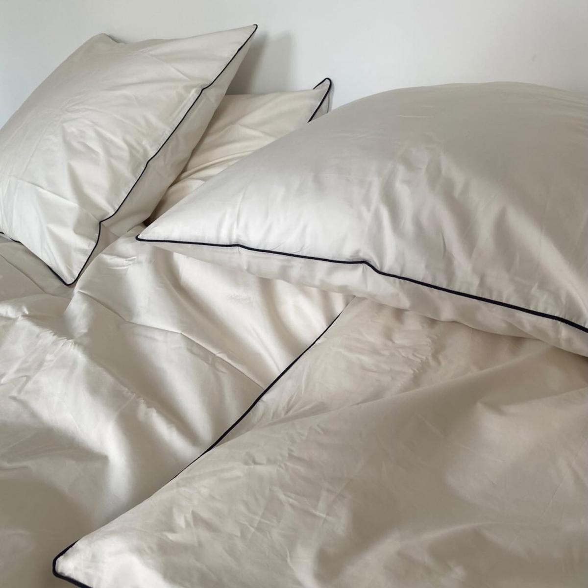 Neutrals / Black / White Euro Pillowcase Pair In Contrast Edge, Canvas & Cinder Sutram – image 7