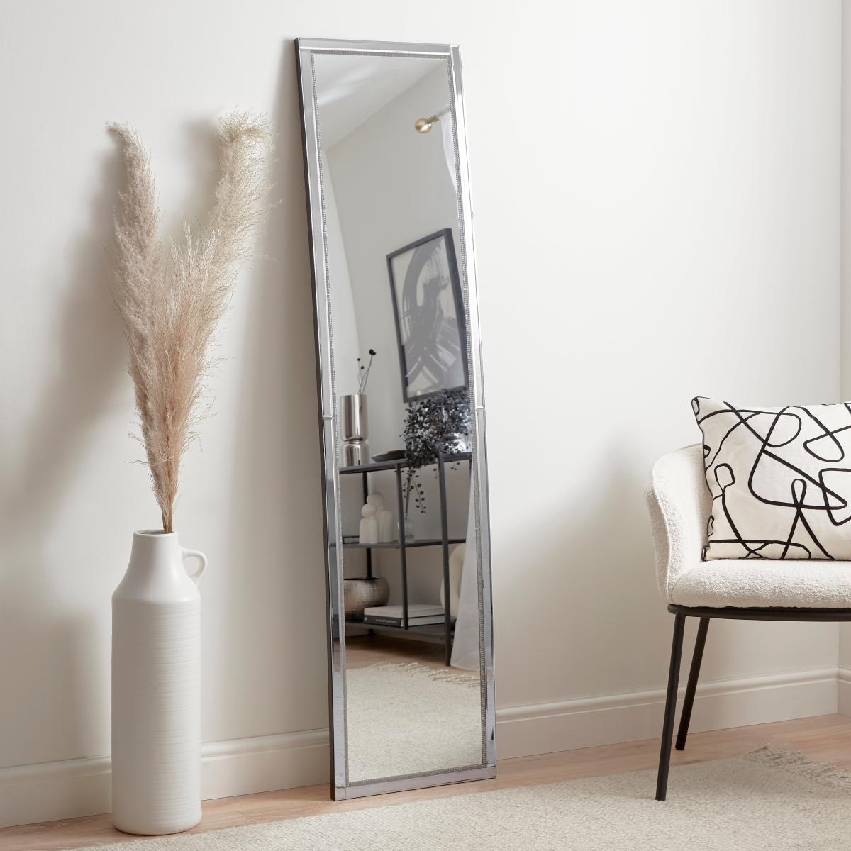 Diamante Full Length Mirror 165x40cm Silver – image 1