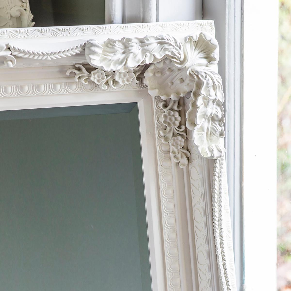 Carved Calera Leaner Mirror, Cream 90x176cm Cream – image 3