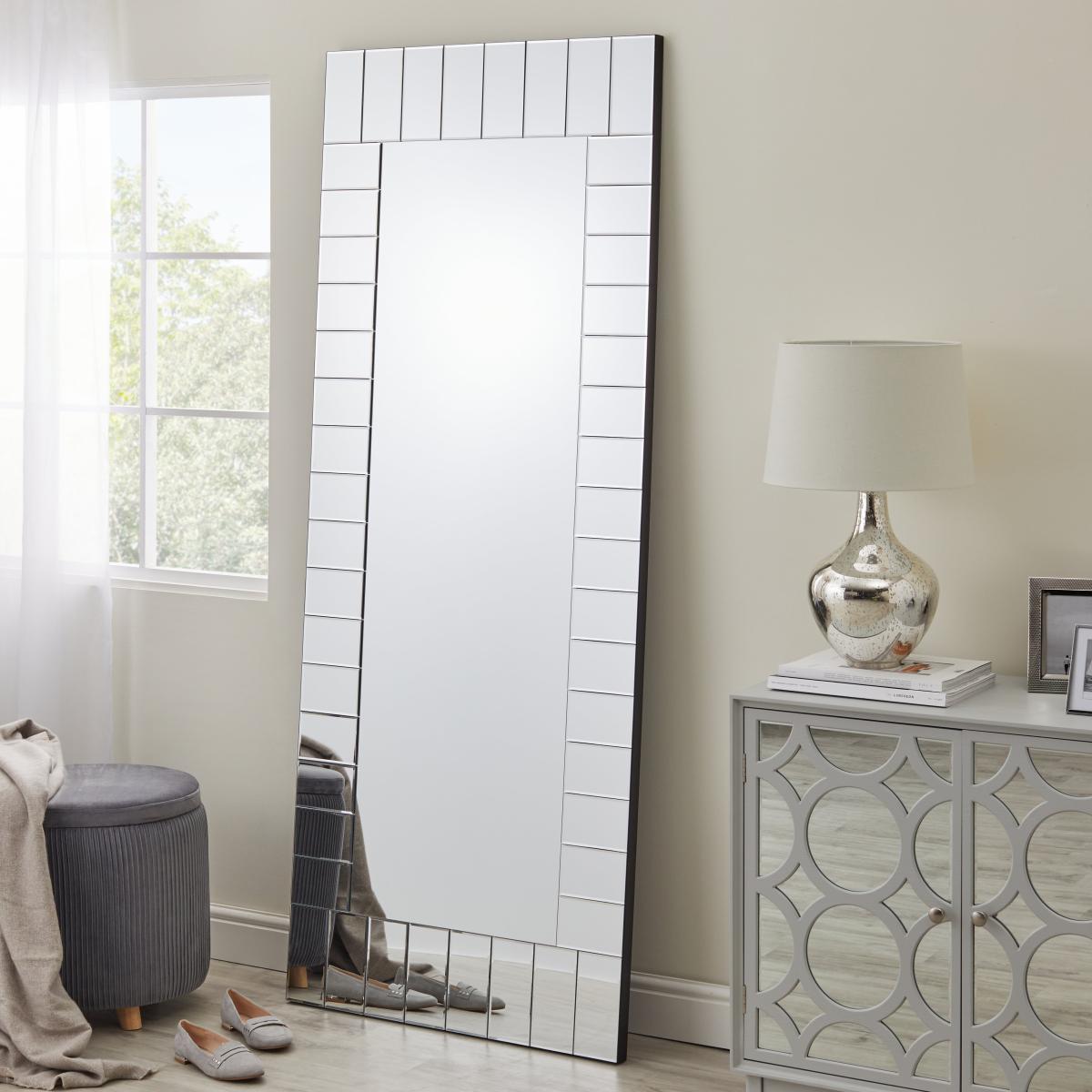 Mosaic Full Length Free Standing Mirror Silver – image 1