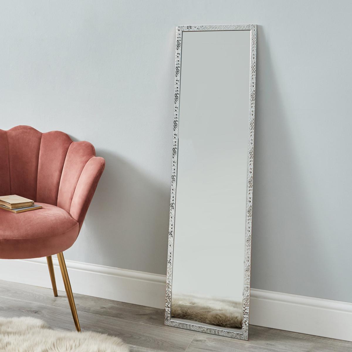 Silver Effect Full Length Mirror Silver Effect – image 1
