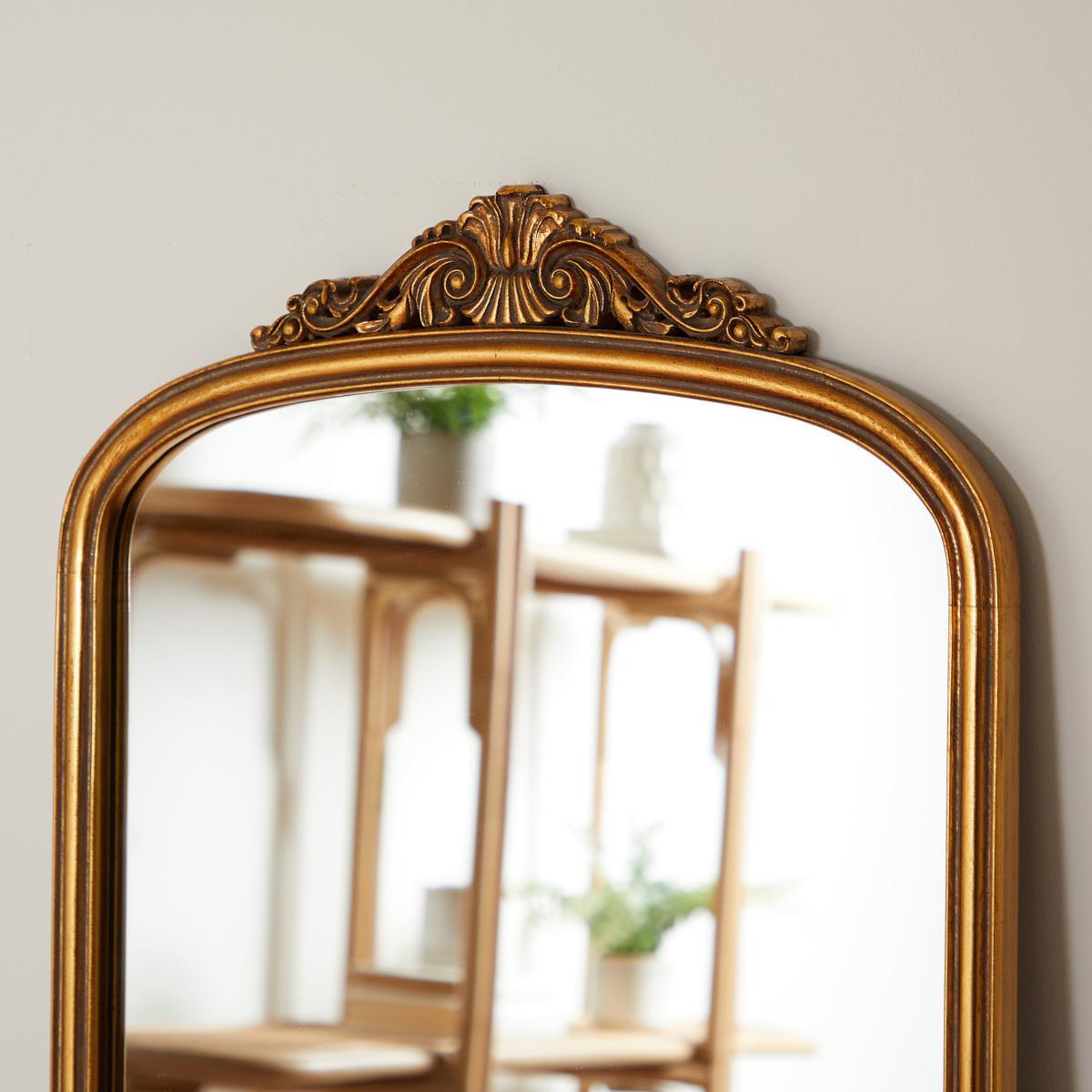 Pretty Boho Decorative Gold Effect Leaner Mirror 70cm x 150cm Gold Effect – image 2