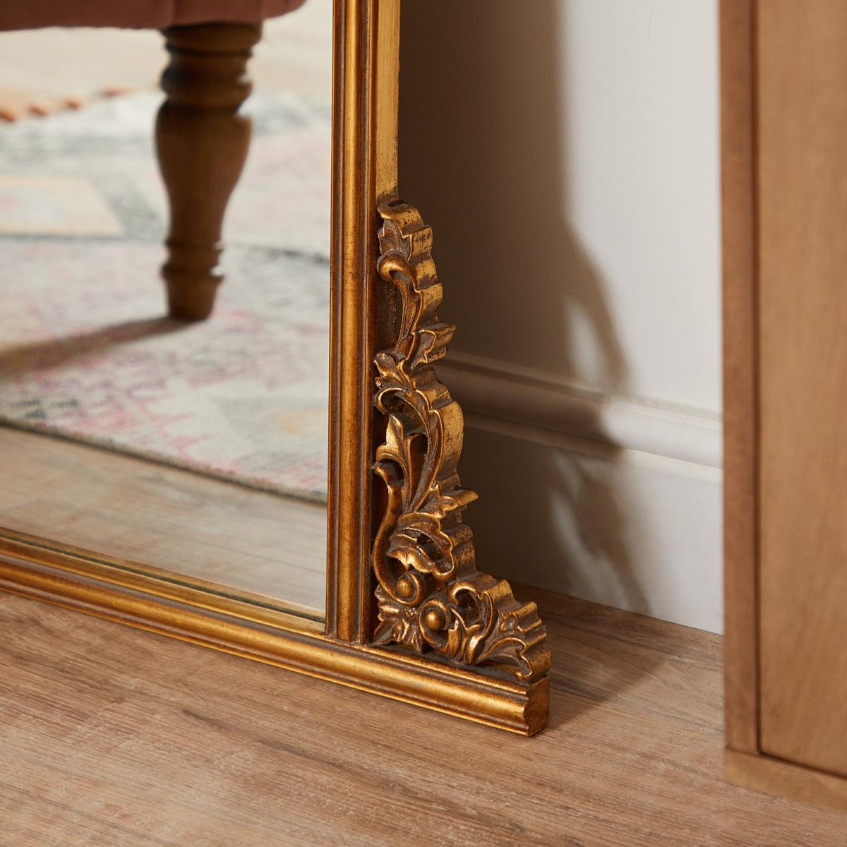 Pretty Boho Decorative Gold Effect Leaner Mirror 70cm x 150cm Gold Effect – image 3