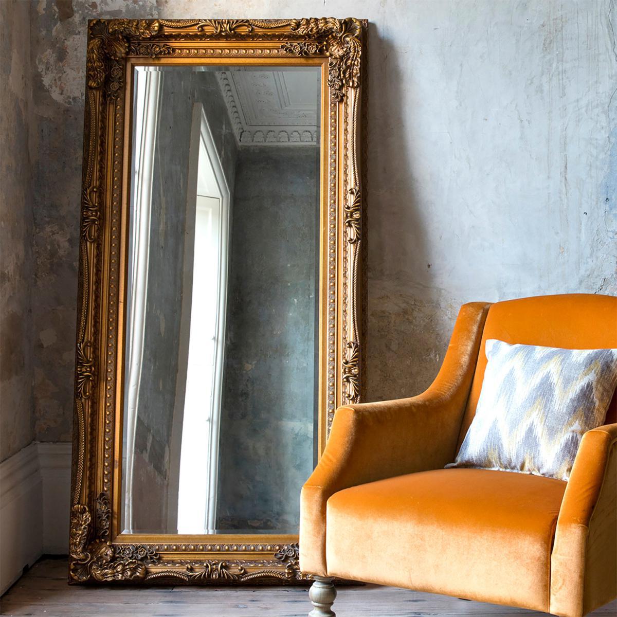 Louis Gold Effect 176x90cm Leaner Mirror Gold Effect – image 1
