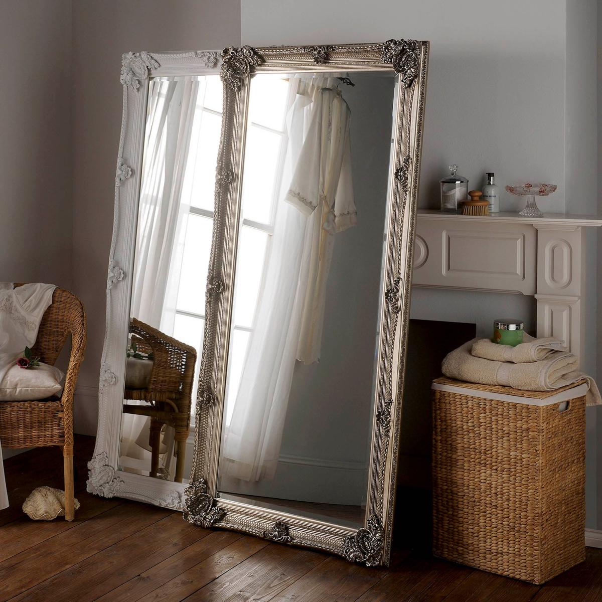 Yearn Baroque Leaner Mirror 81x173cm Silver Silver