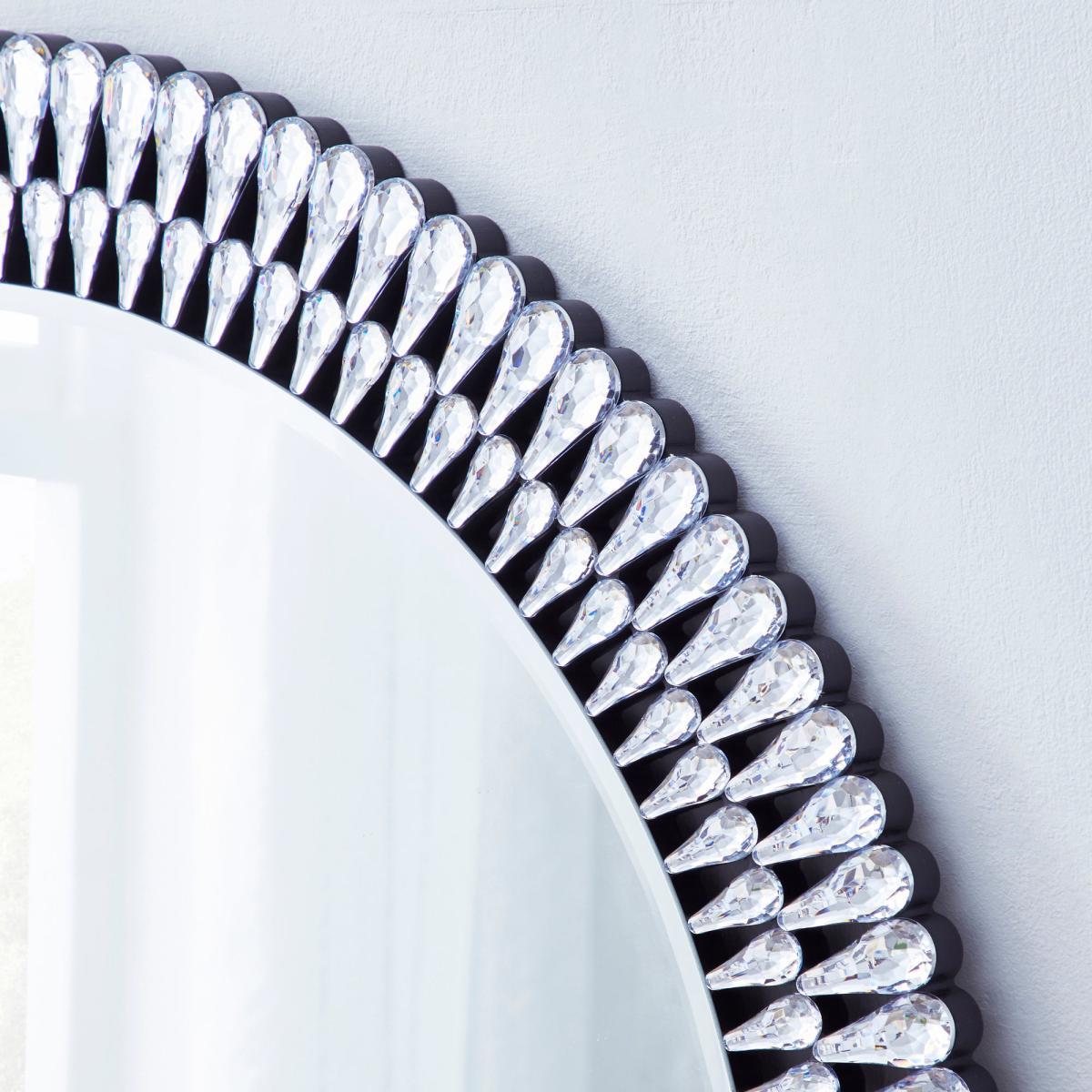 Glam Gem Edge Arched Leaner Mirror 80x150cm Silver Effect – image 2