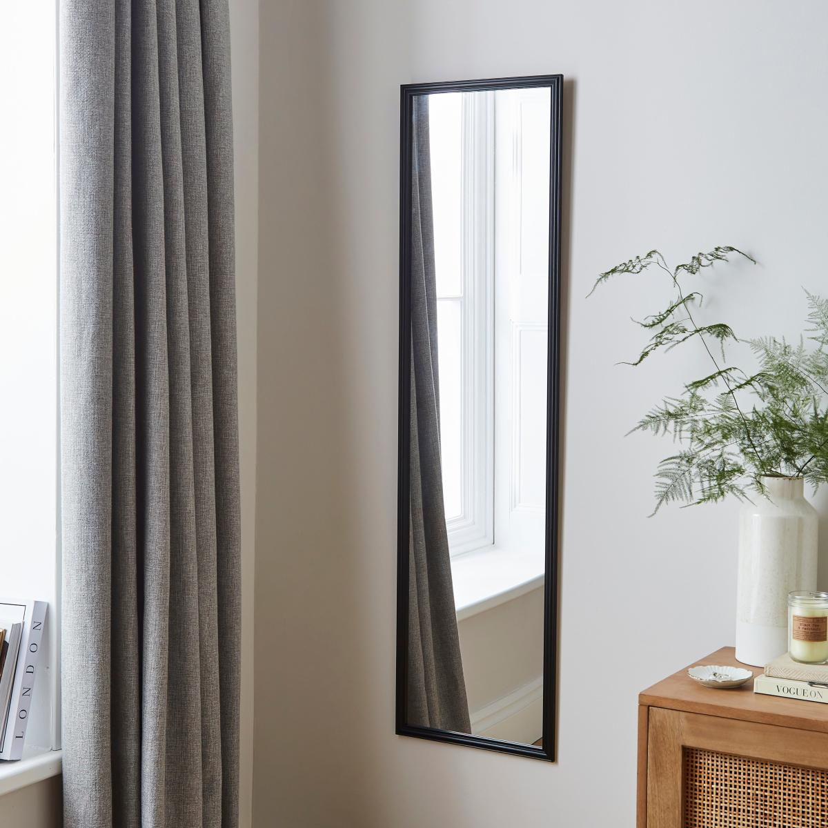 Full Length Mirror 120x30cm Black – image 1