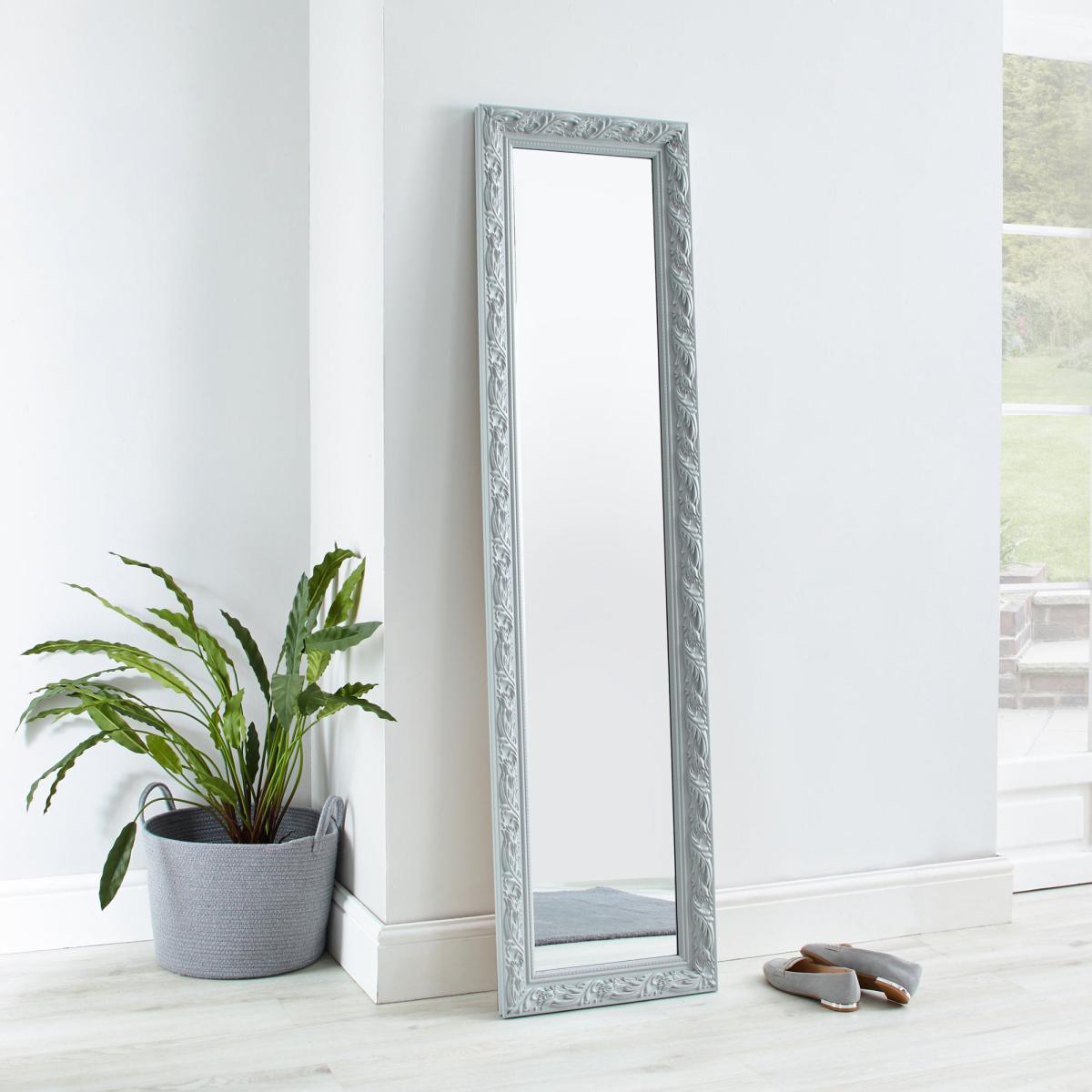 Decorative Leaner Mirror 166x45cm Grey Grey – image 1