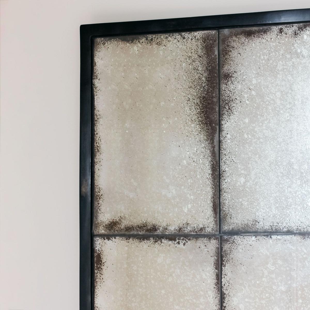 Black Antiqued Window Mirror – image 4
