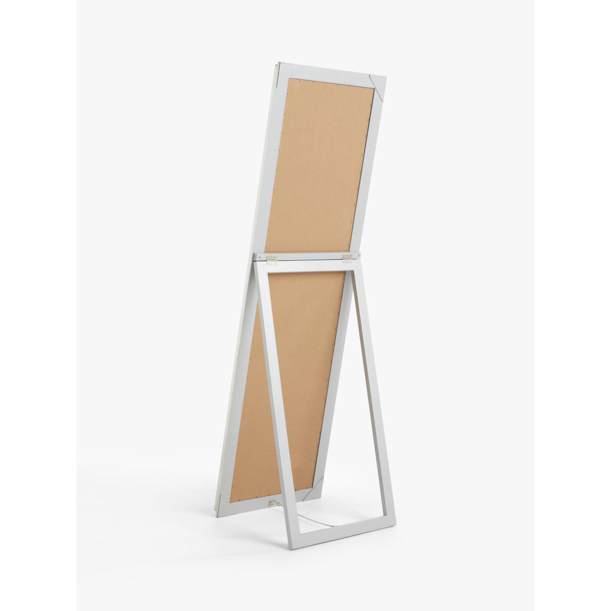 John Lewis Ribbed Wood Frame Cheval Mirror, 170 x 50cm, Silver – image 2