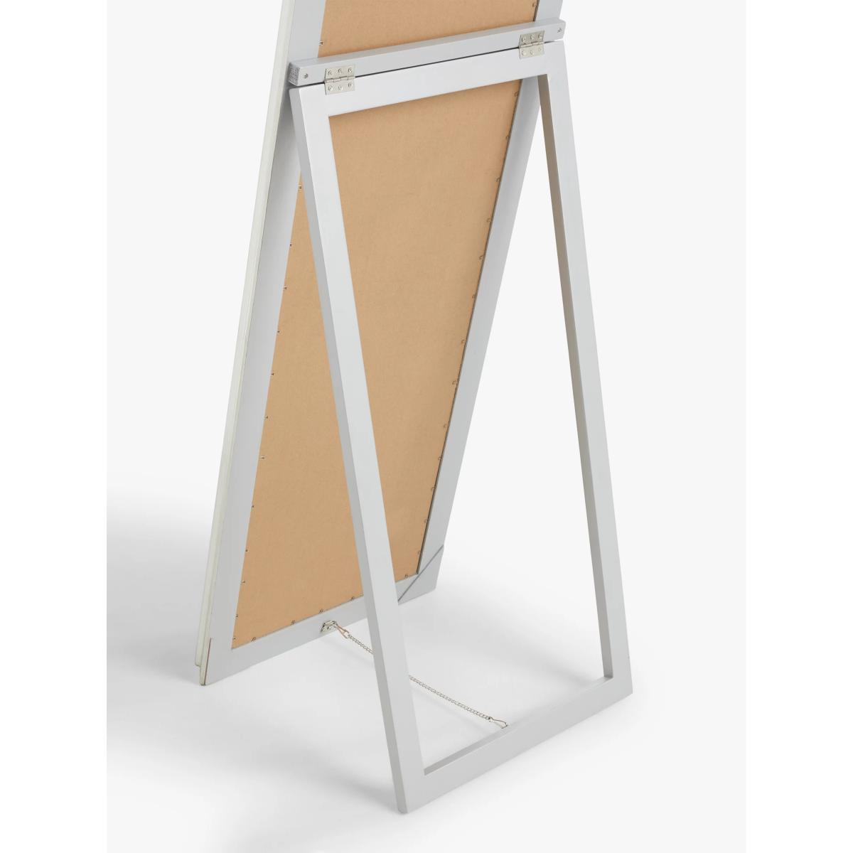 John Lewis Ribbed Wood Frame Cheval Mirror, 170 x 50cm, Silver – image 3