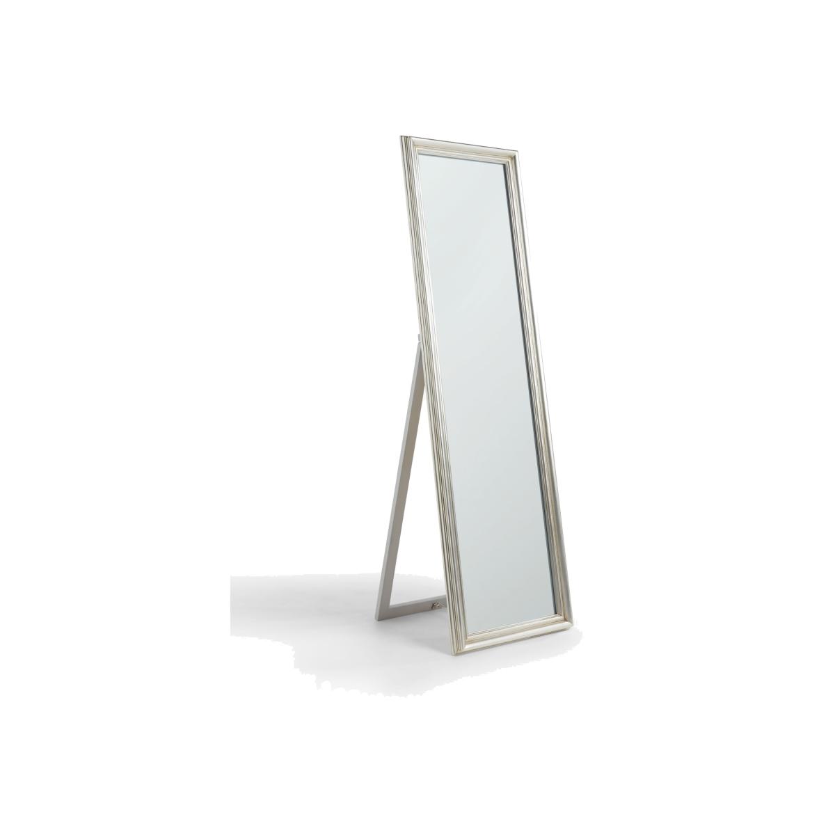 John Lewis Ribbed Wood Frame Cheval Mirror, 170 x 50cm, Silver – image 1