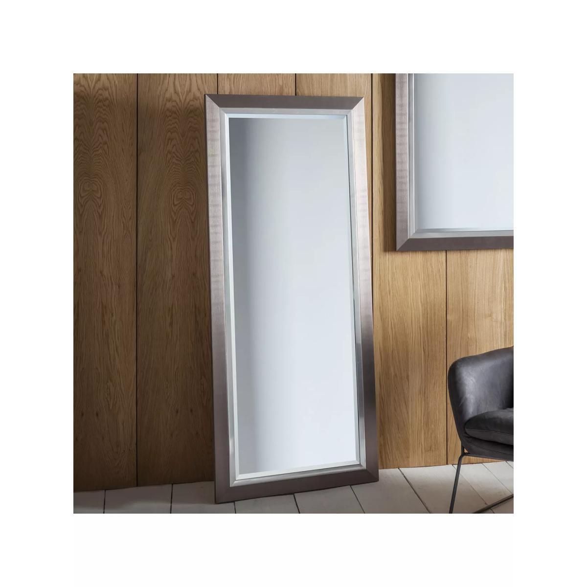 Rylston Rectangular Frame Leaner Mirror, 155 x 66cm, Silver – image 2