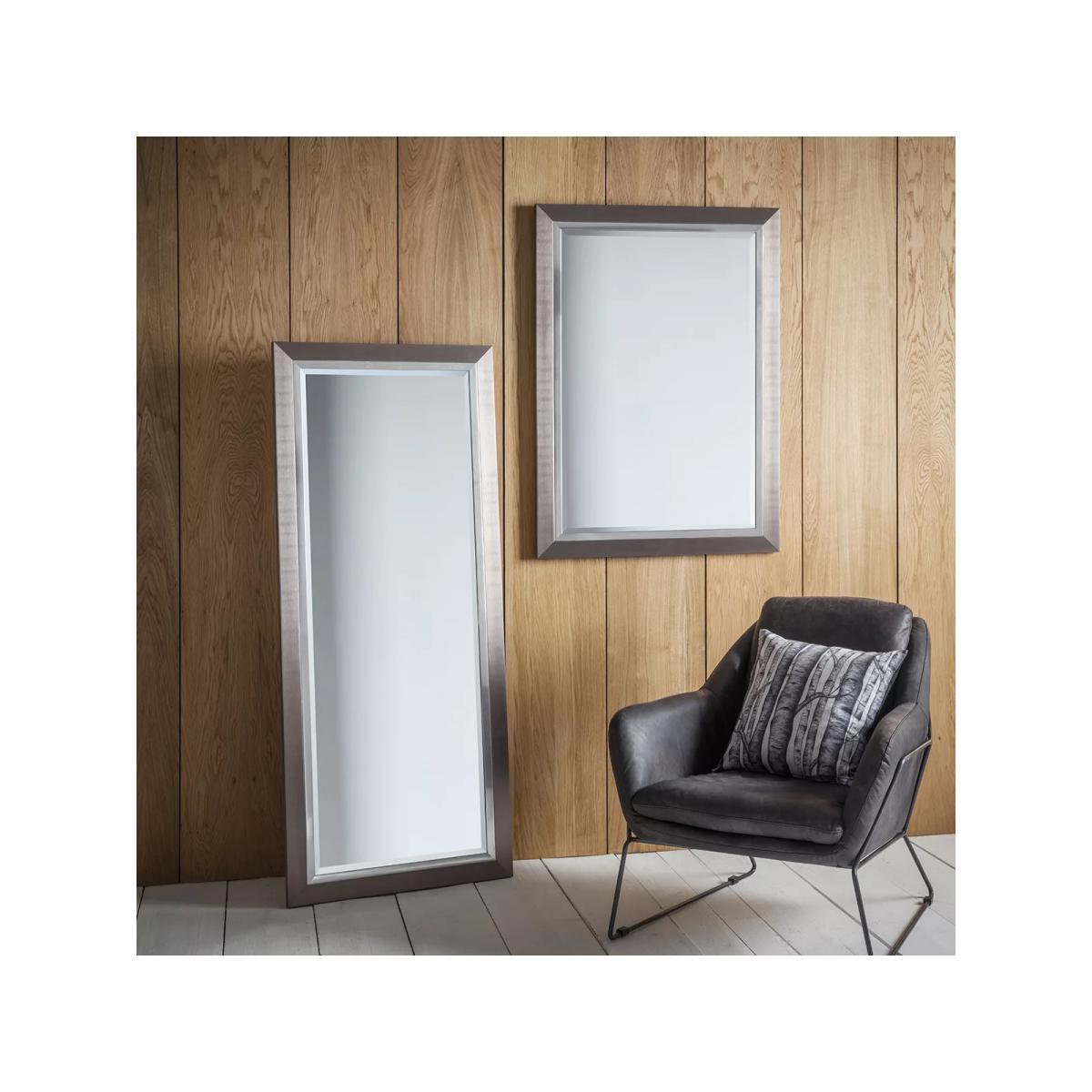 Rylston Rectangular Frame Leaner Mirror, 155 x 66cm, Silver – image 4