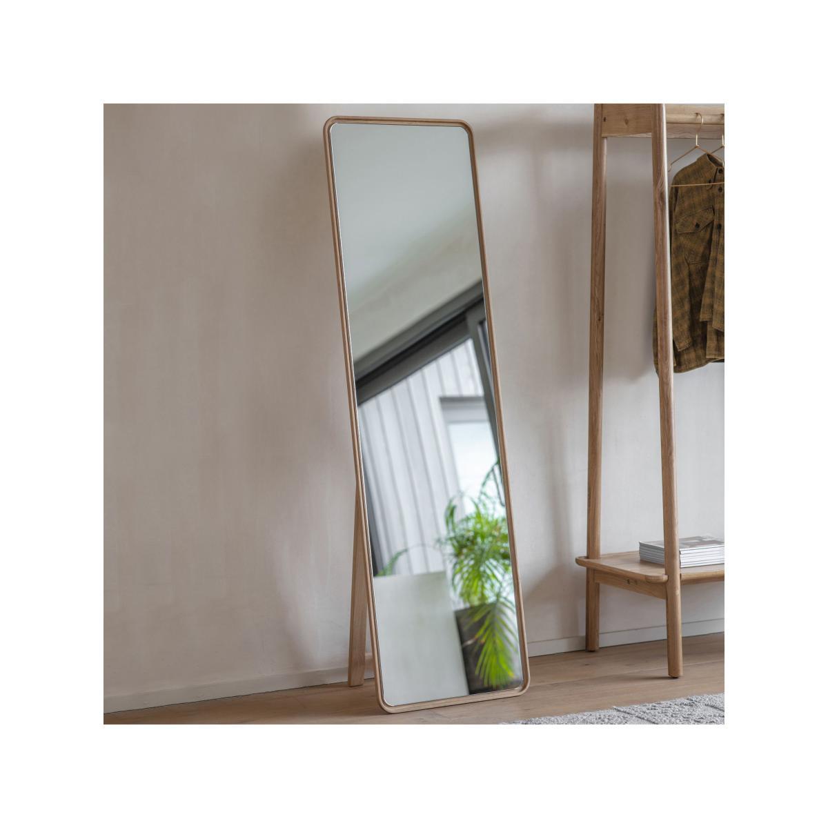 Kingham Oak Wood Cheval Mirror, 170 x 50cm, Natural – image 2