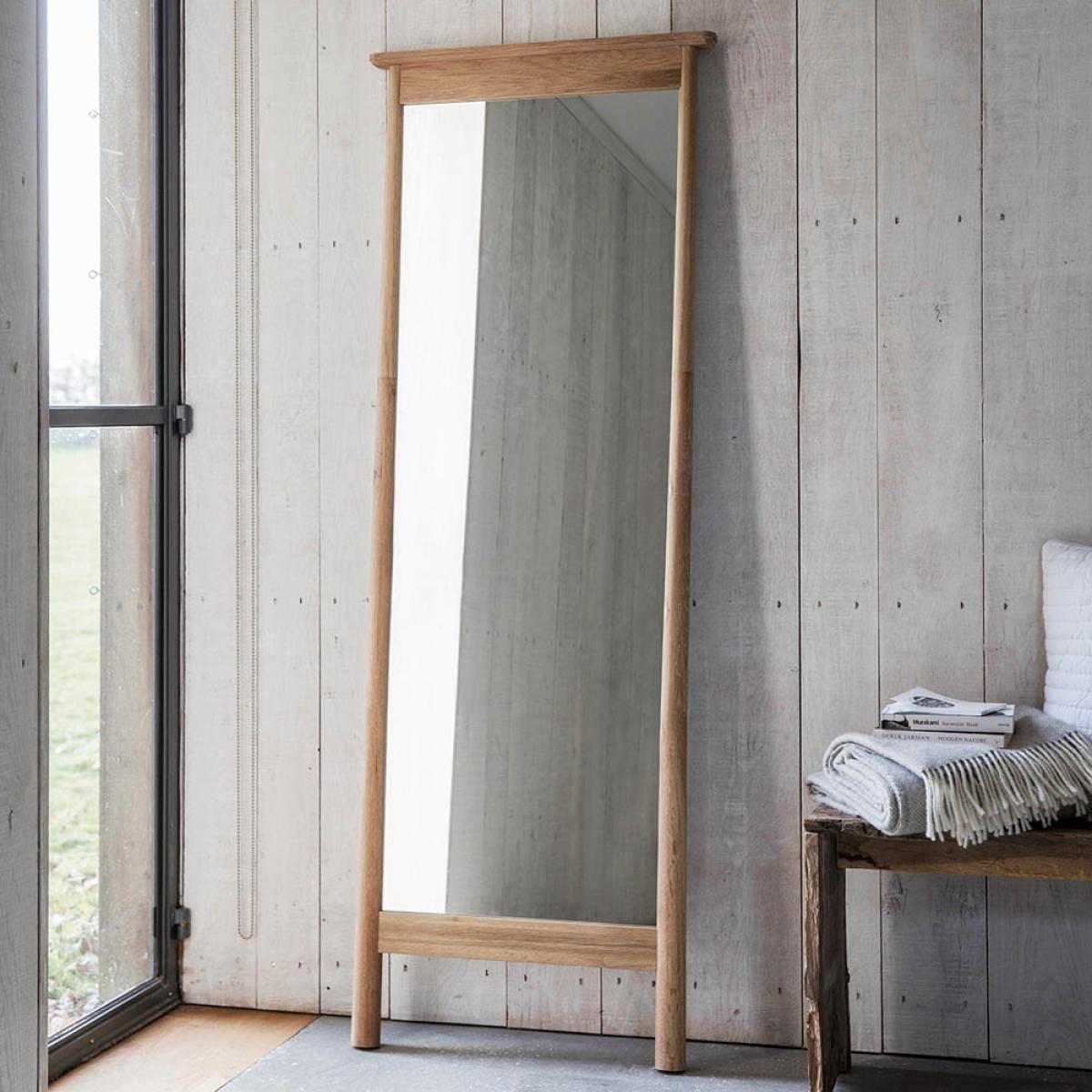 Finn Extra Large Rectangle Cheval Mirror - Light Wood – image 2