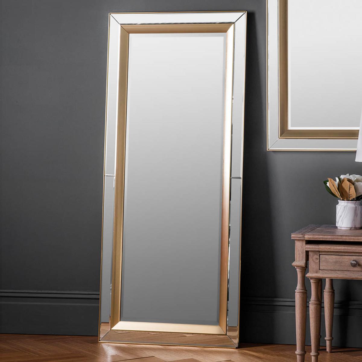Malling Extra Large Rectangle Leaner Mirror - Gold – image 2