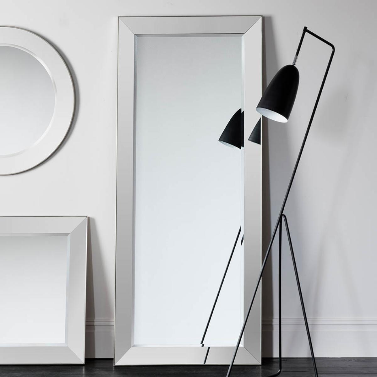 Rina Extra Large Rectangle Leaner Mirror - Silver – image 2