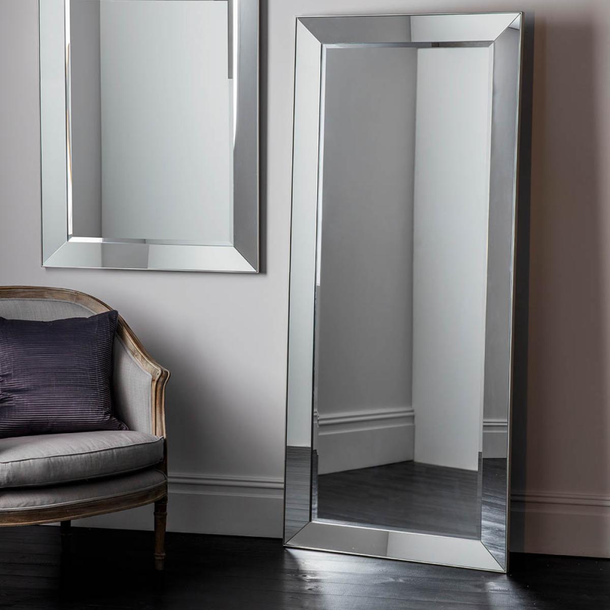 Rina Extra Large Rectangle Leaner Mirror - Silver – image 3