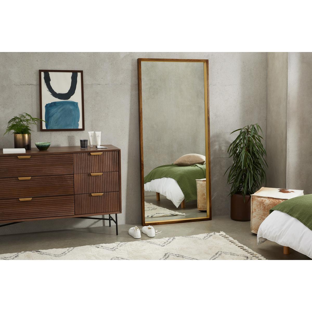 Emsworth Full Length Leaning Mirror, Extra Large 80 x 180cm, Mango Wood & Brass – image 3