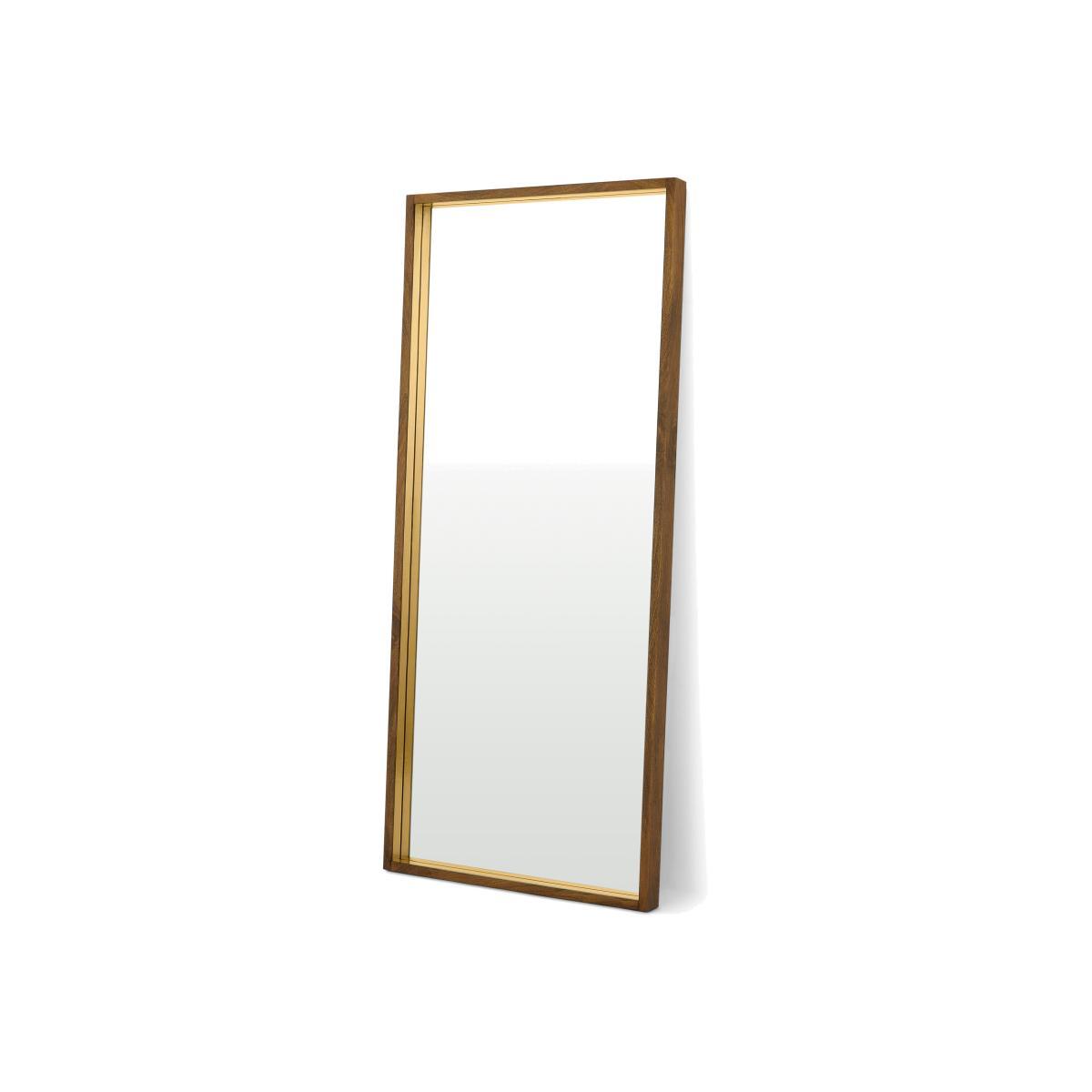 Emsworth Full Length Leaning Mirror, Extra Large 80 x 180cm, Mango Wood & Brass – image 1
