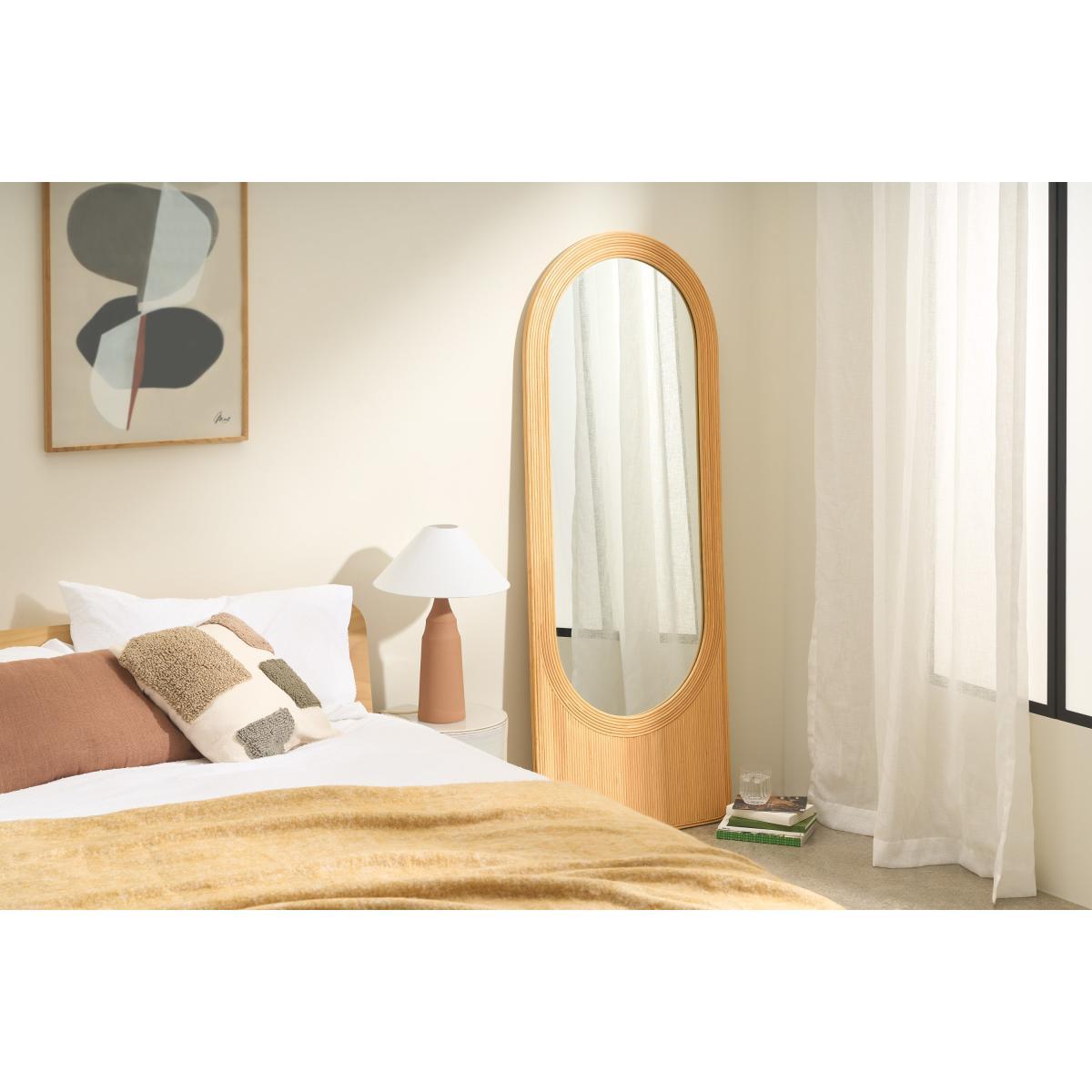 Karamo Leaner Mirror, 65 x 170 cm, Natural Rattan – image 3