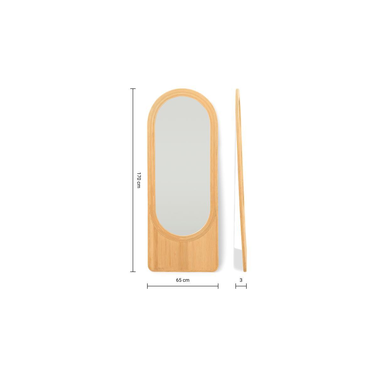 Karamo Leaner Mirror, 65 x 170 cm, Natural Rattan – image 7