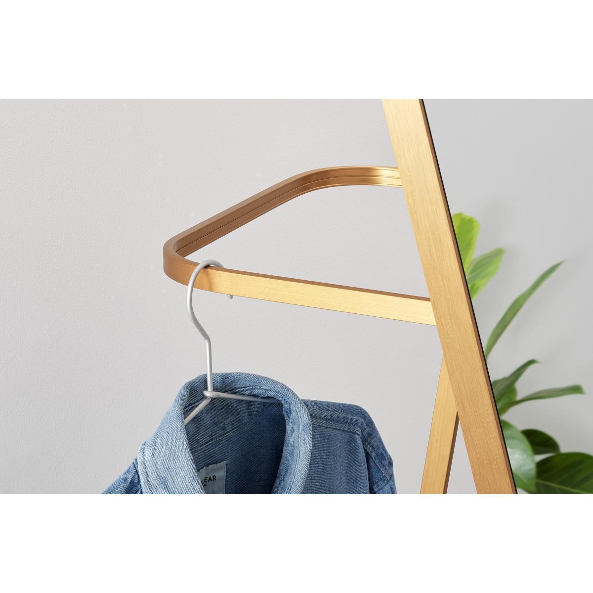 Quinton Large Freestanding Mirror with Rail, Brass – image 4