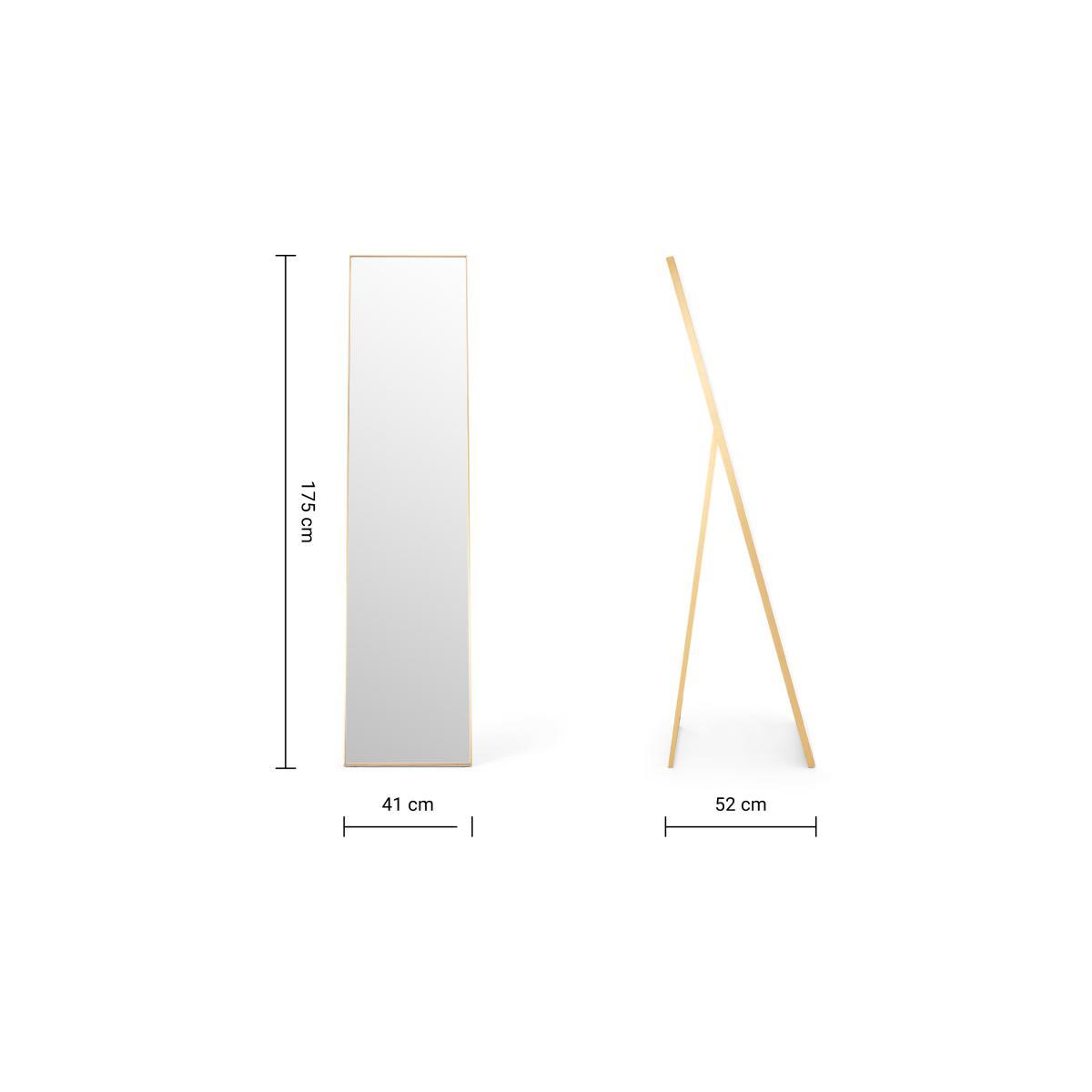 Quinton Large Freestanding Mirror with Rail, Brass – image 7
