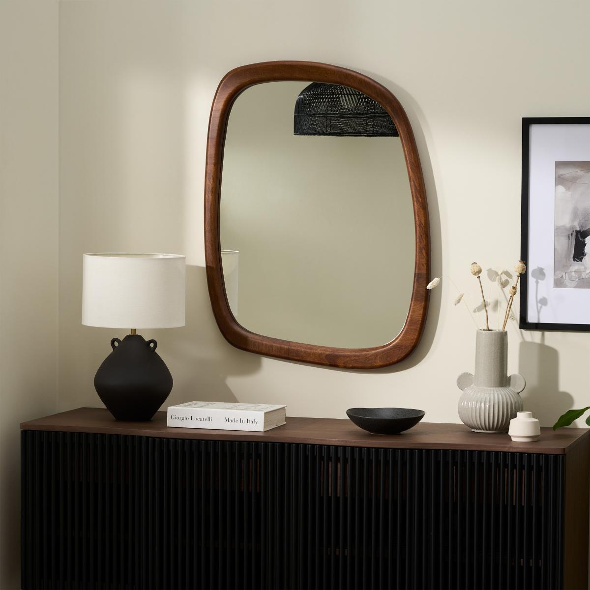 Lilou Wall Mirror, 68 x 90cm, Mango Wood – image 2