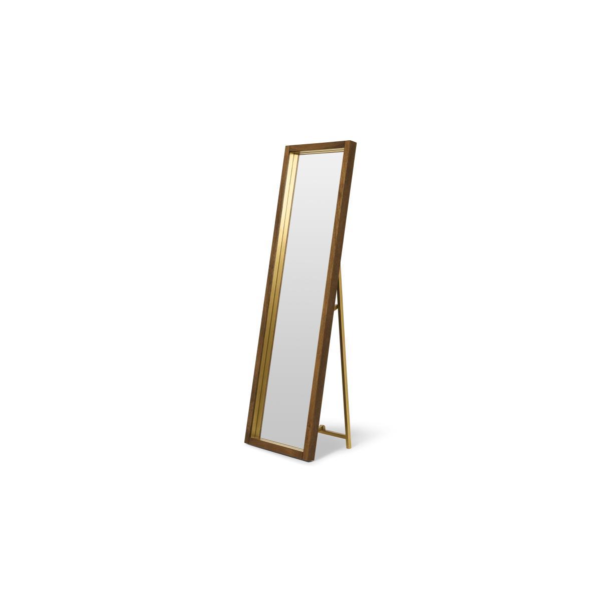 Emsworth Freestanding Mirror, 160 x 48cm, Mango Wood & Brass – image 2