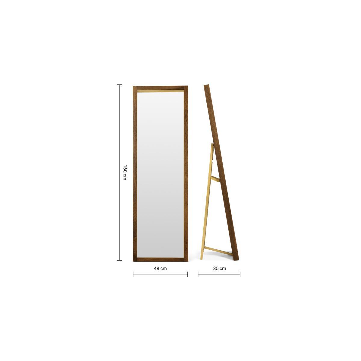 Emsworth Freestanding Mirror, 160 x 48cm, Mango Wood & Brass – image 8