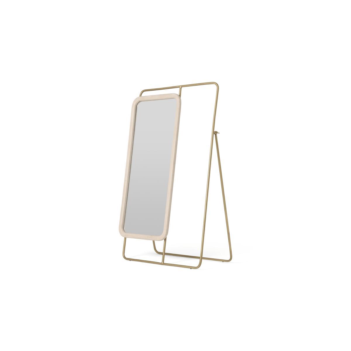 Dione Full-Length Mirror & Clothes Rail, Mango Wood & Brass – image 2
