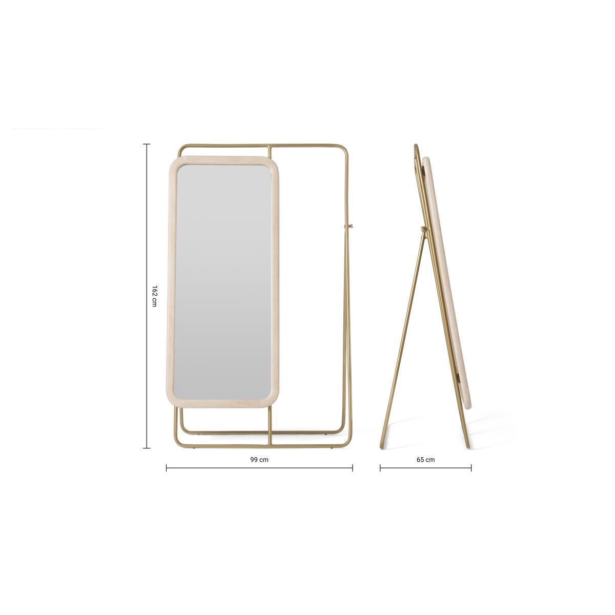 Dione Full-Length Mirror & Clothes Rail, Mango Wood & Brass – image 8
