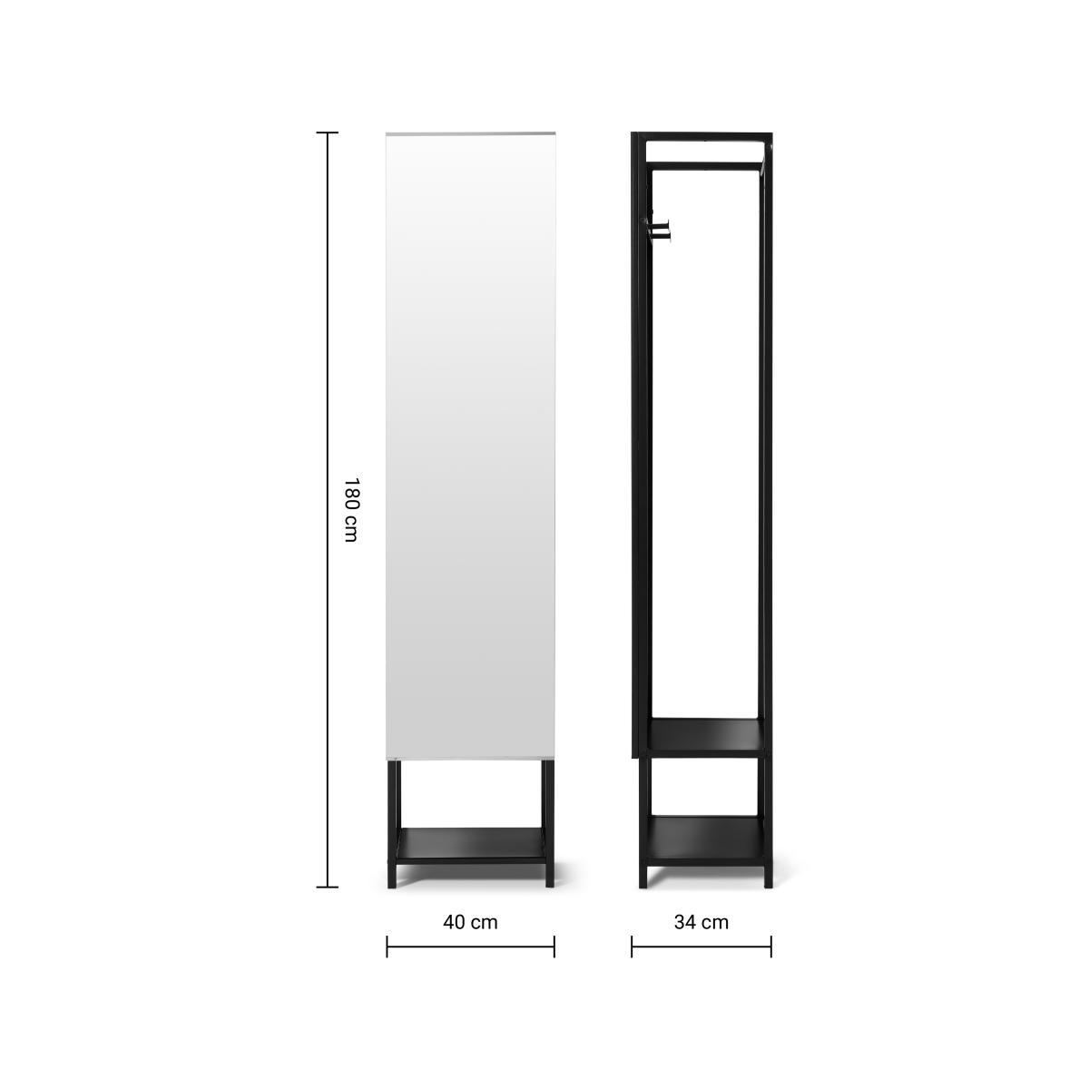 Seta Full-Length Storage Mirror, Black – image 7