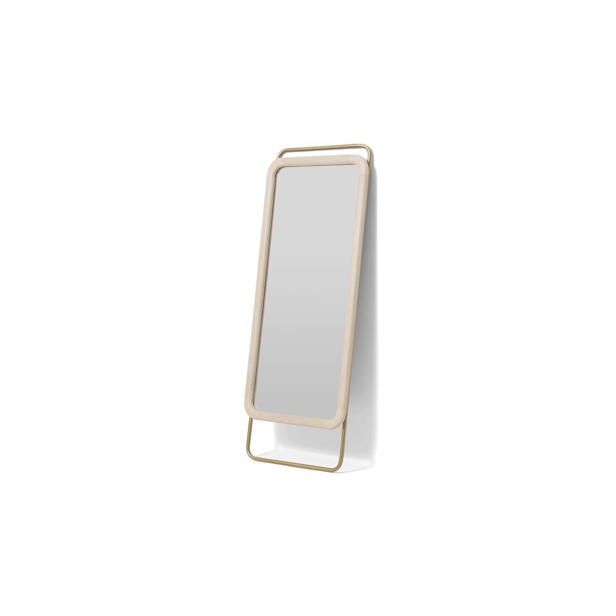 Dione Full-Length Leaner Mirror, Mango Wood & Brass – image 2