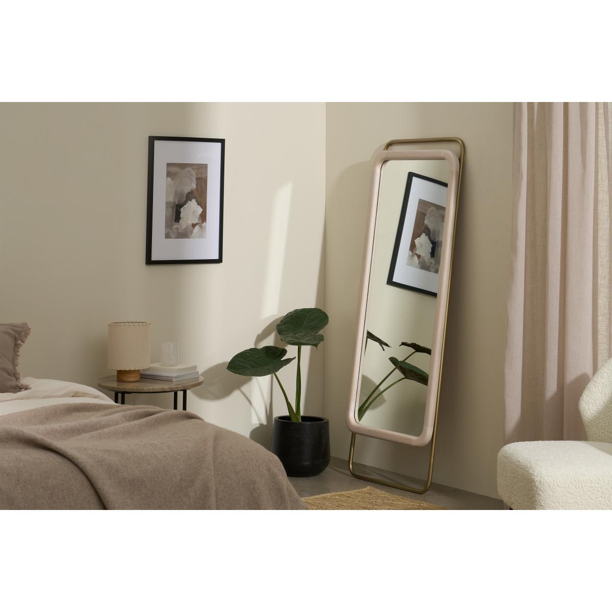 Dione Full-Length Leaner Mirror, Mango Wood & Brass – image 3