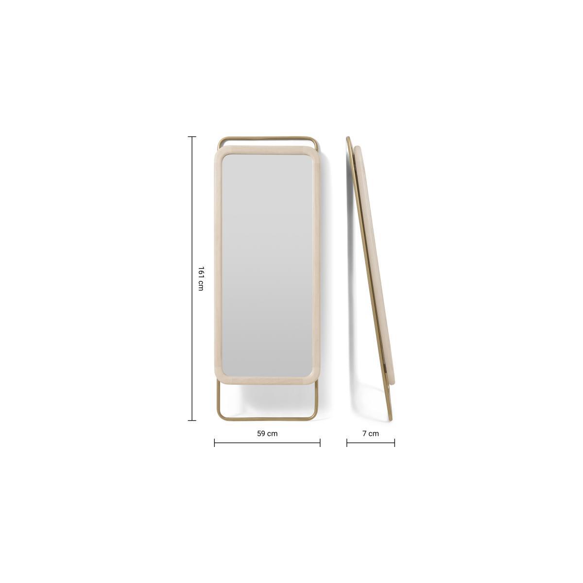 Dione Full-Length Leaner Mirror, Mango Wood & Brass – image 7