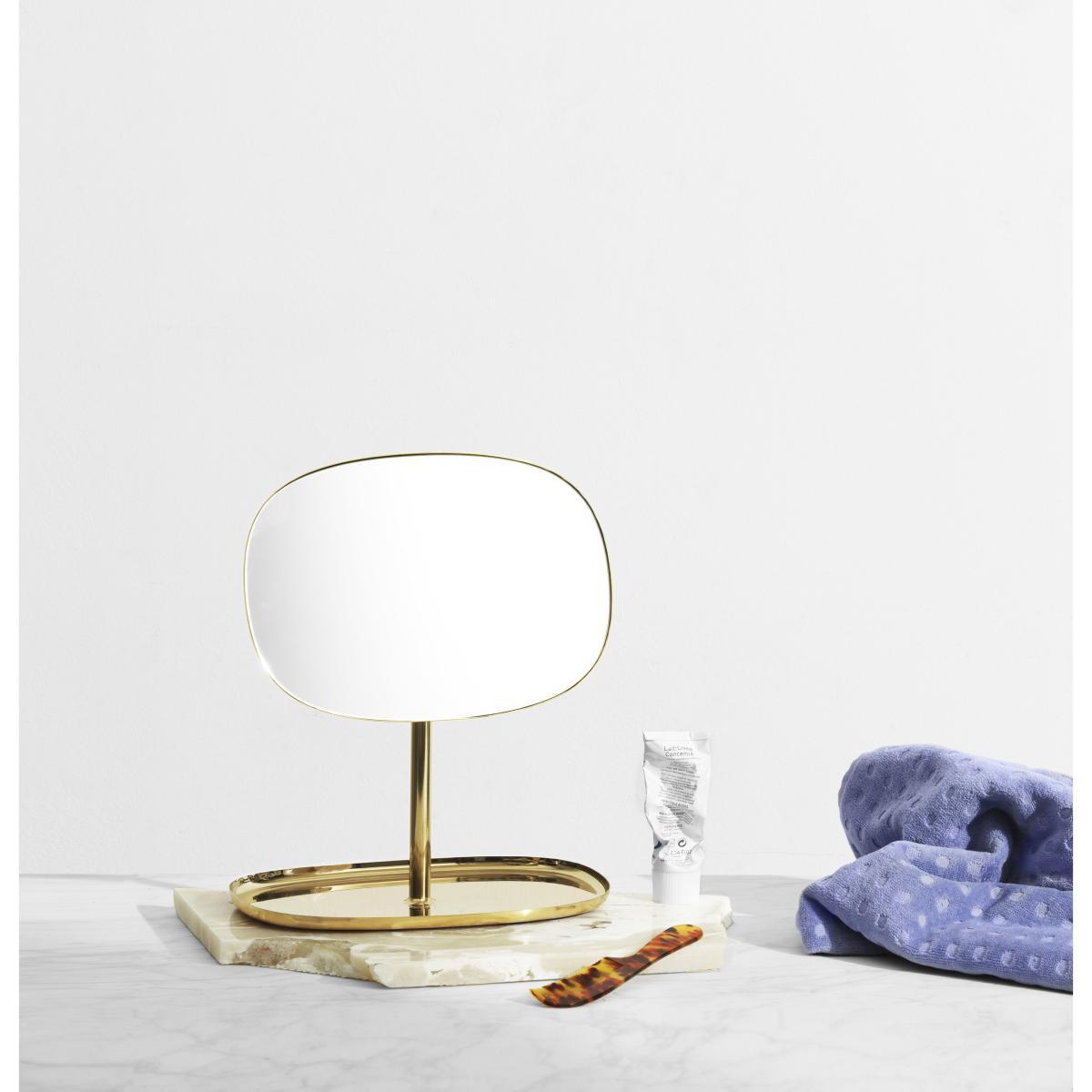 Flip Free standing mirrors - / Adjustable - sundries tray by Normann Copenhagen Gold – image 4
