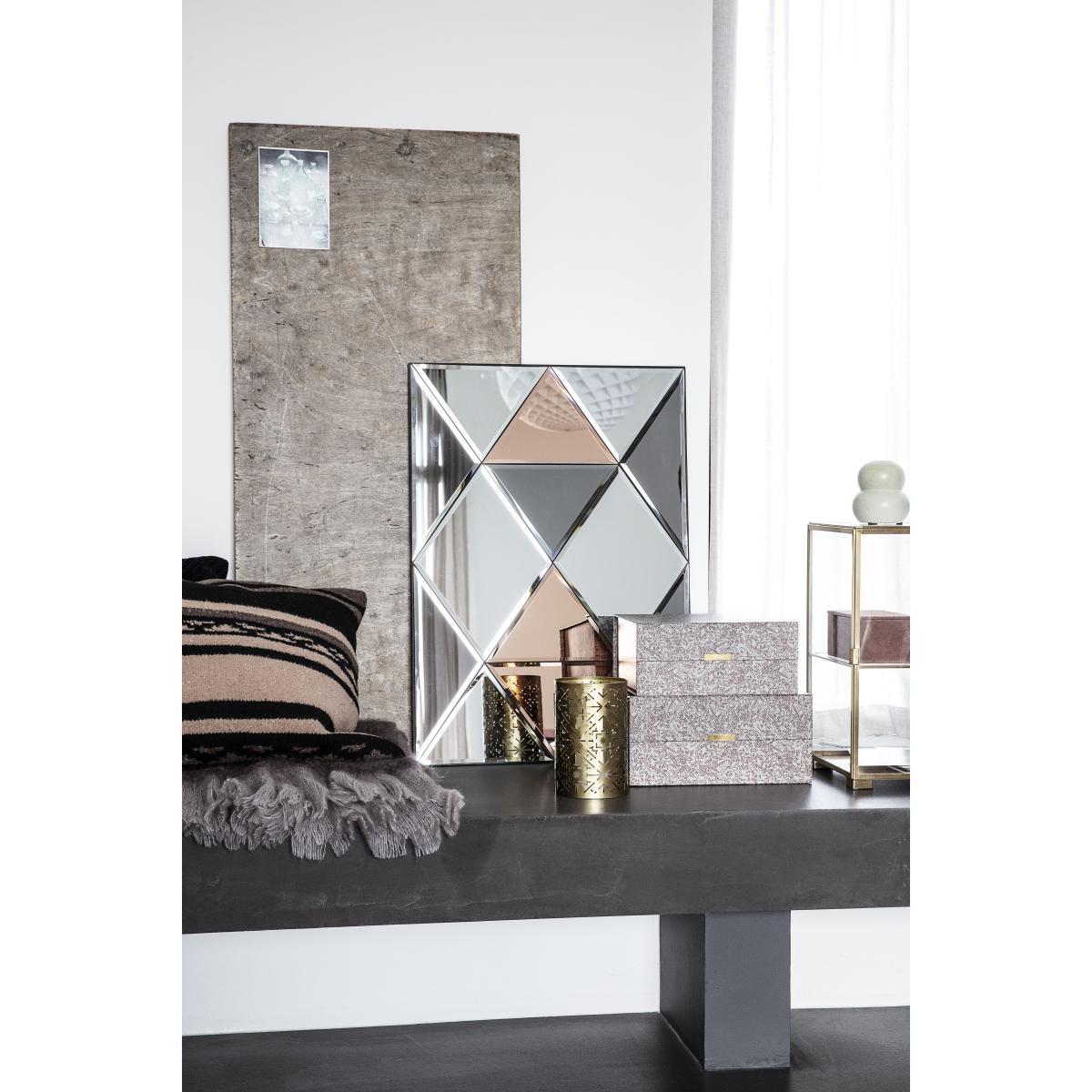 Rhomb Free standing mirrors - / 50 x 70 cm by House Doctor Pink/Grey/Mirror – image 2