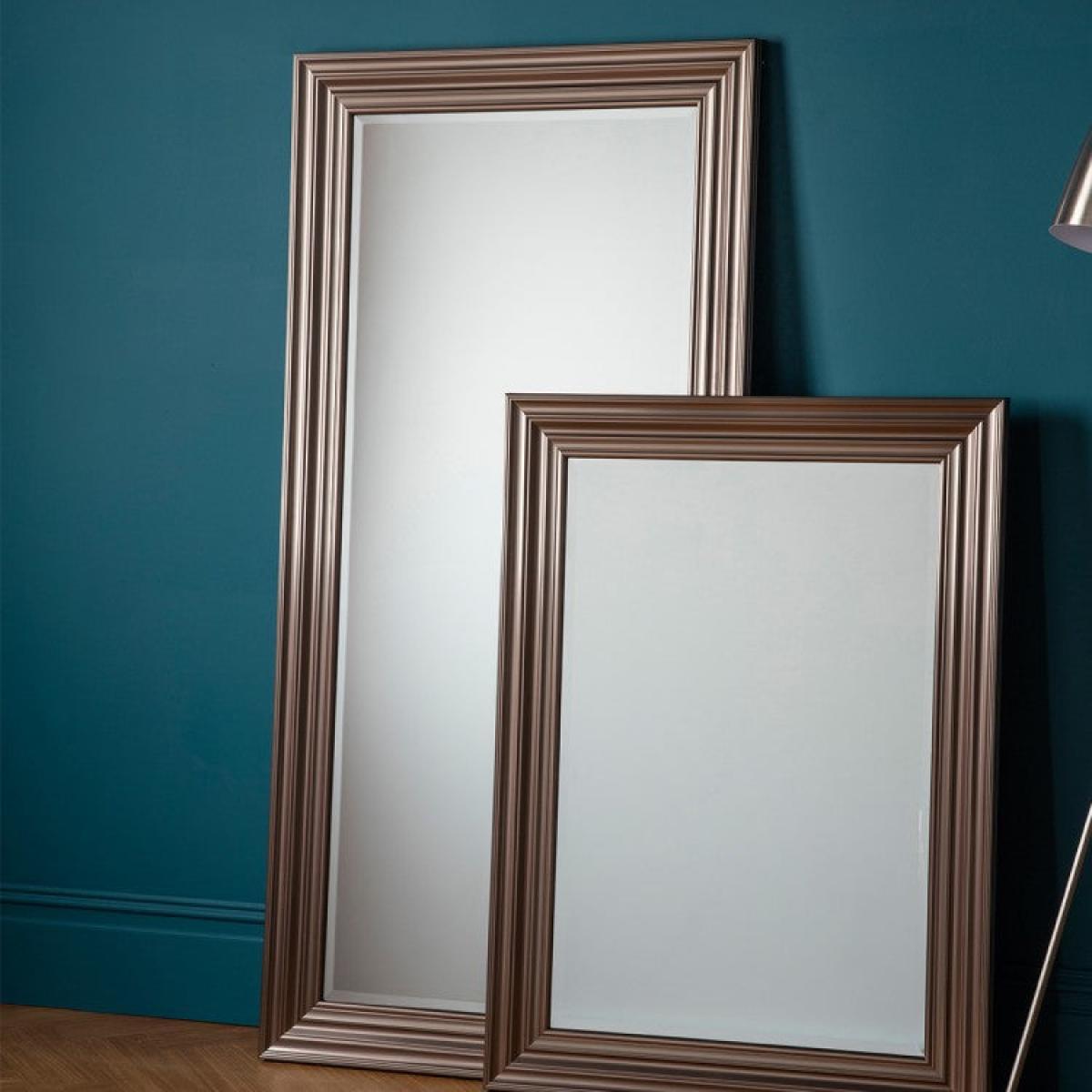 Gallery Direct Erskine Leaner Pewter Mirror – image 1