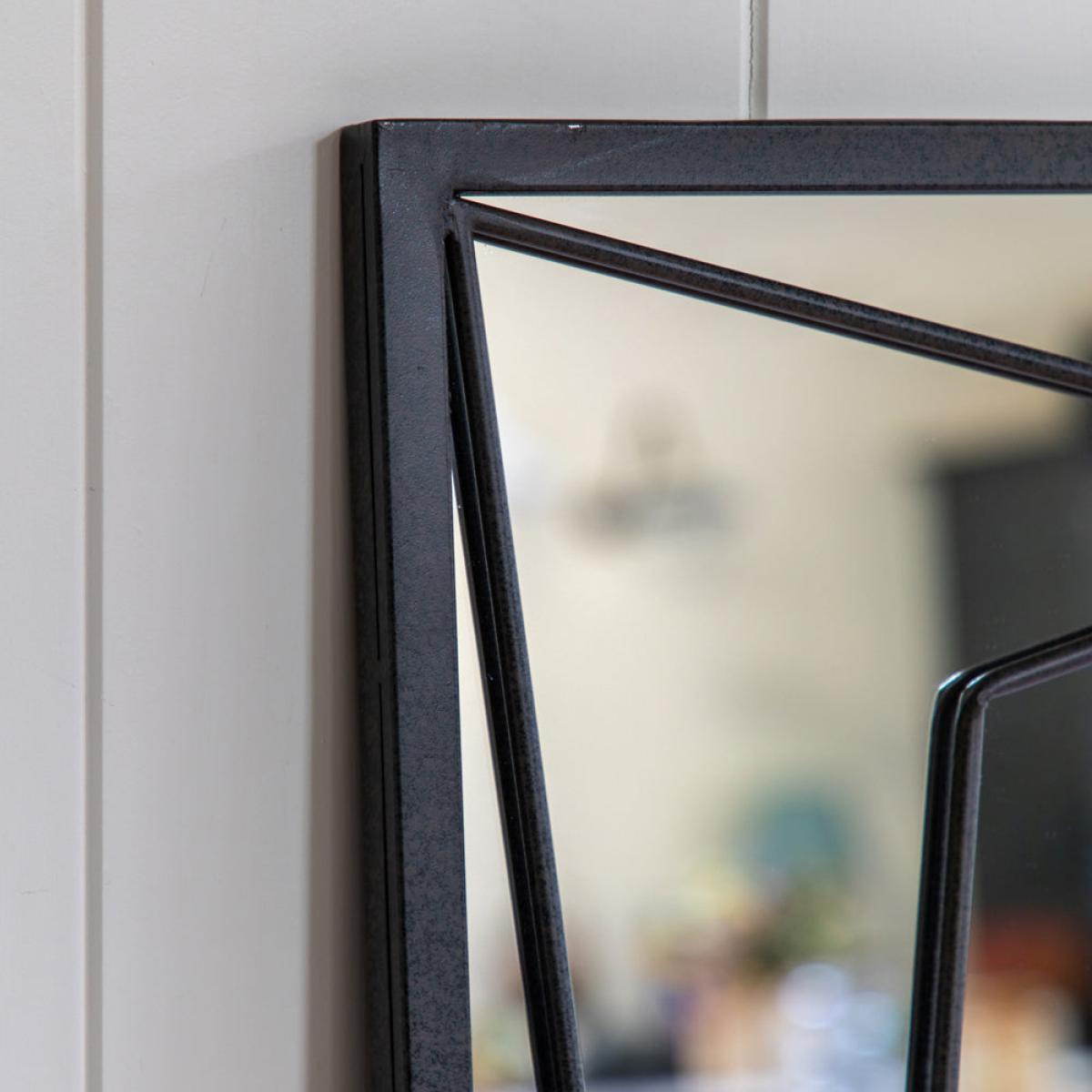 Gallery Interiors Scott Leaner Mirror in Black 160x75cm – image 3