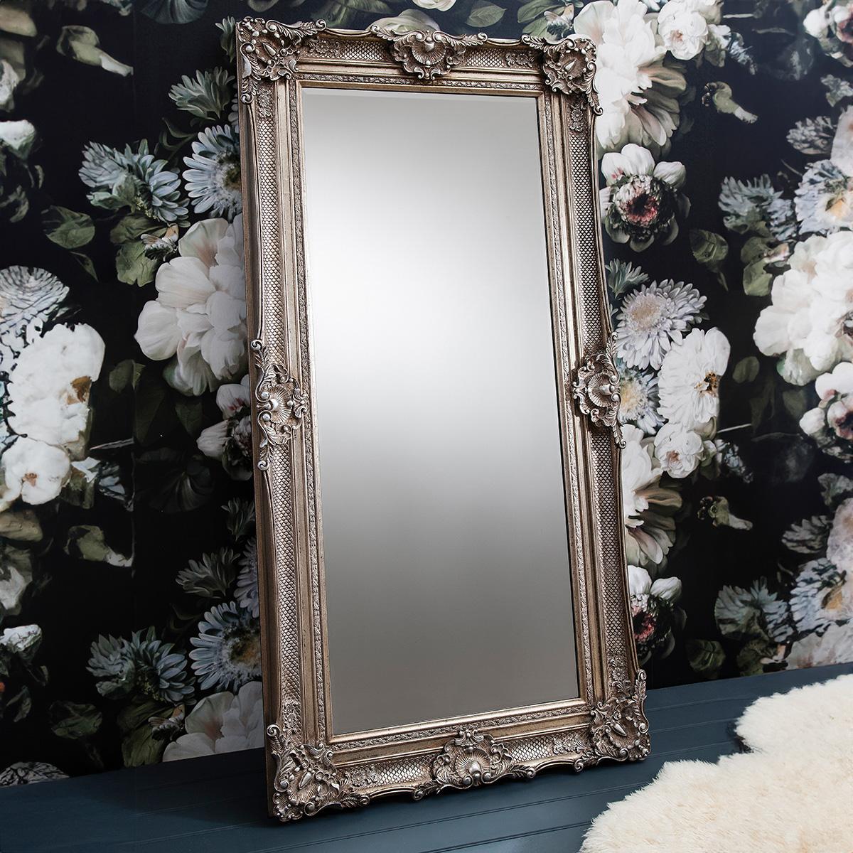 Ornate Leaner Mirror in Silver – image 2