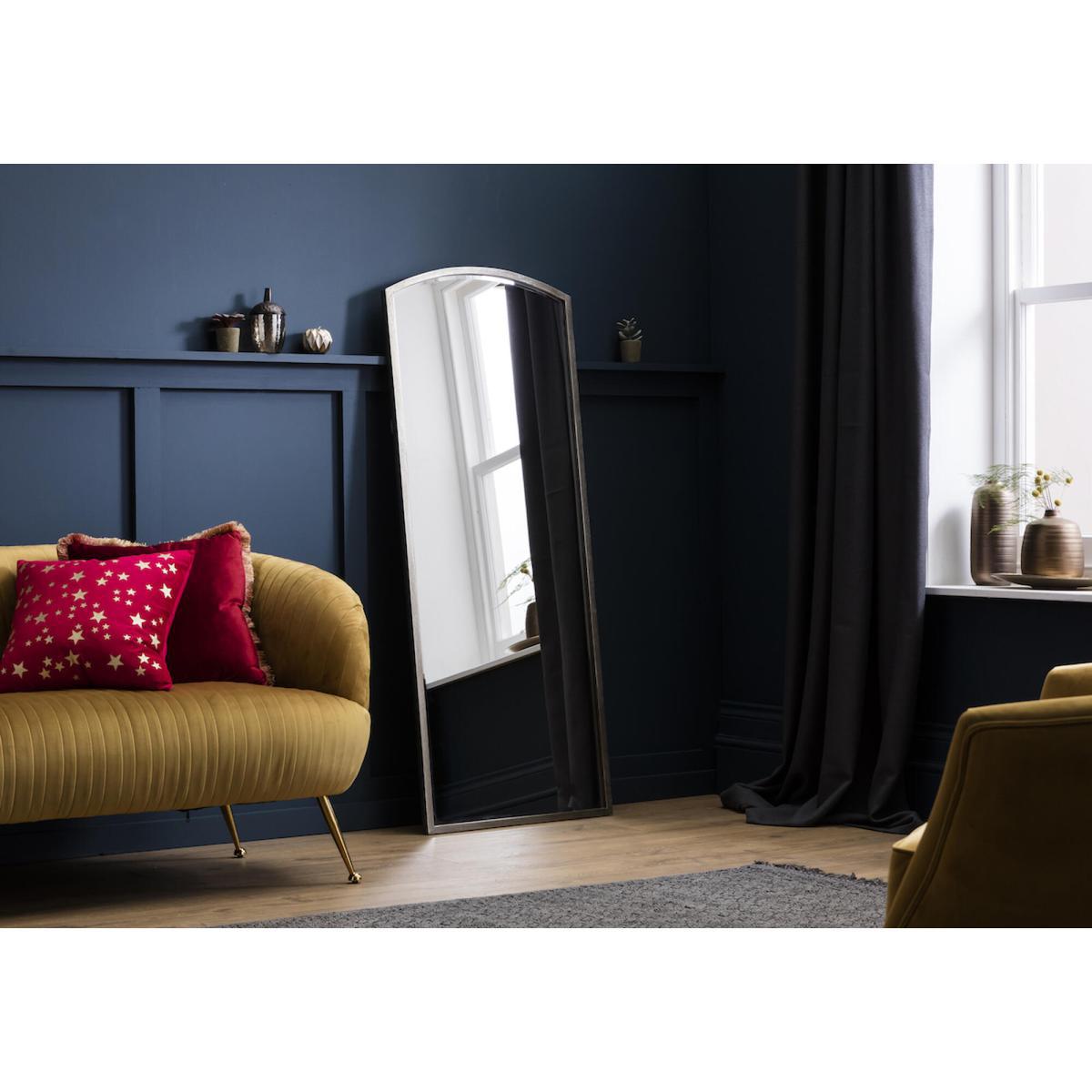 Newport Arch Standing Mirror in Antique Silver – image 2