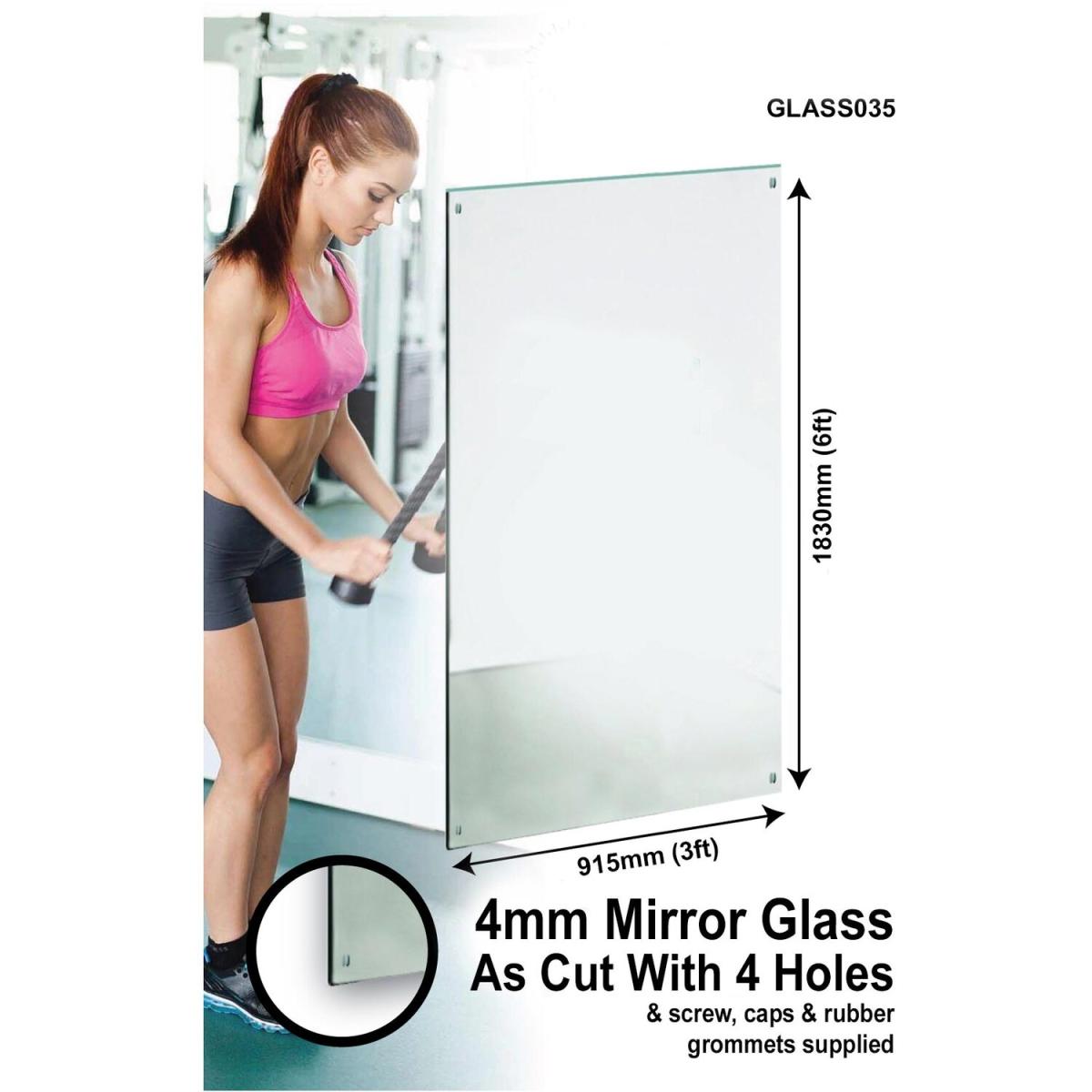 Circuitt Gym Studio 4mm Sheet Mirror Glass 4 Holes - Mirror – image 4