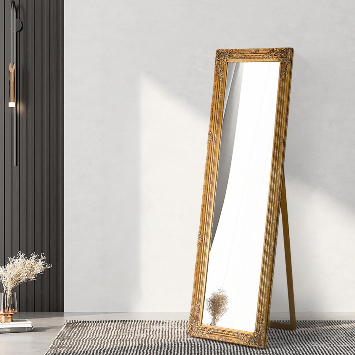 Contemporary Gold Carved Full Length Mirror - Gold – image 2