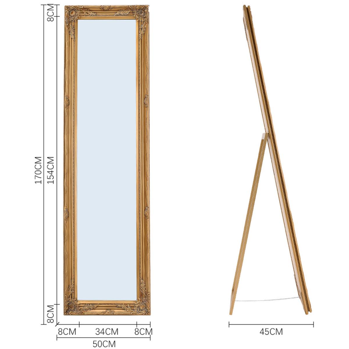 Contemporary Gold Carved Full Length Mirror - Gold – image 3