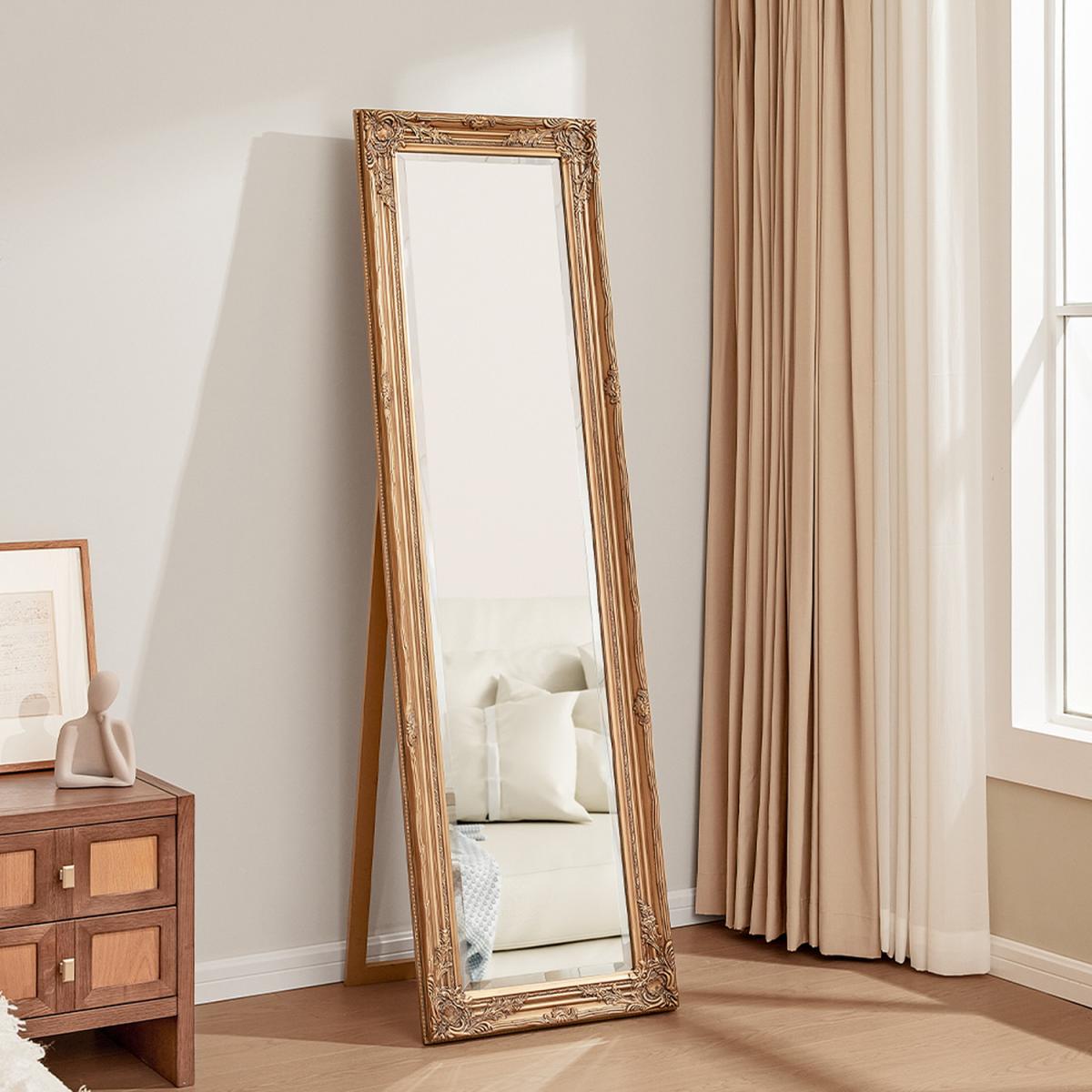 Contemporary Gold Carved Full Length Mirror - Gold – image 8