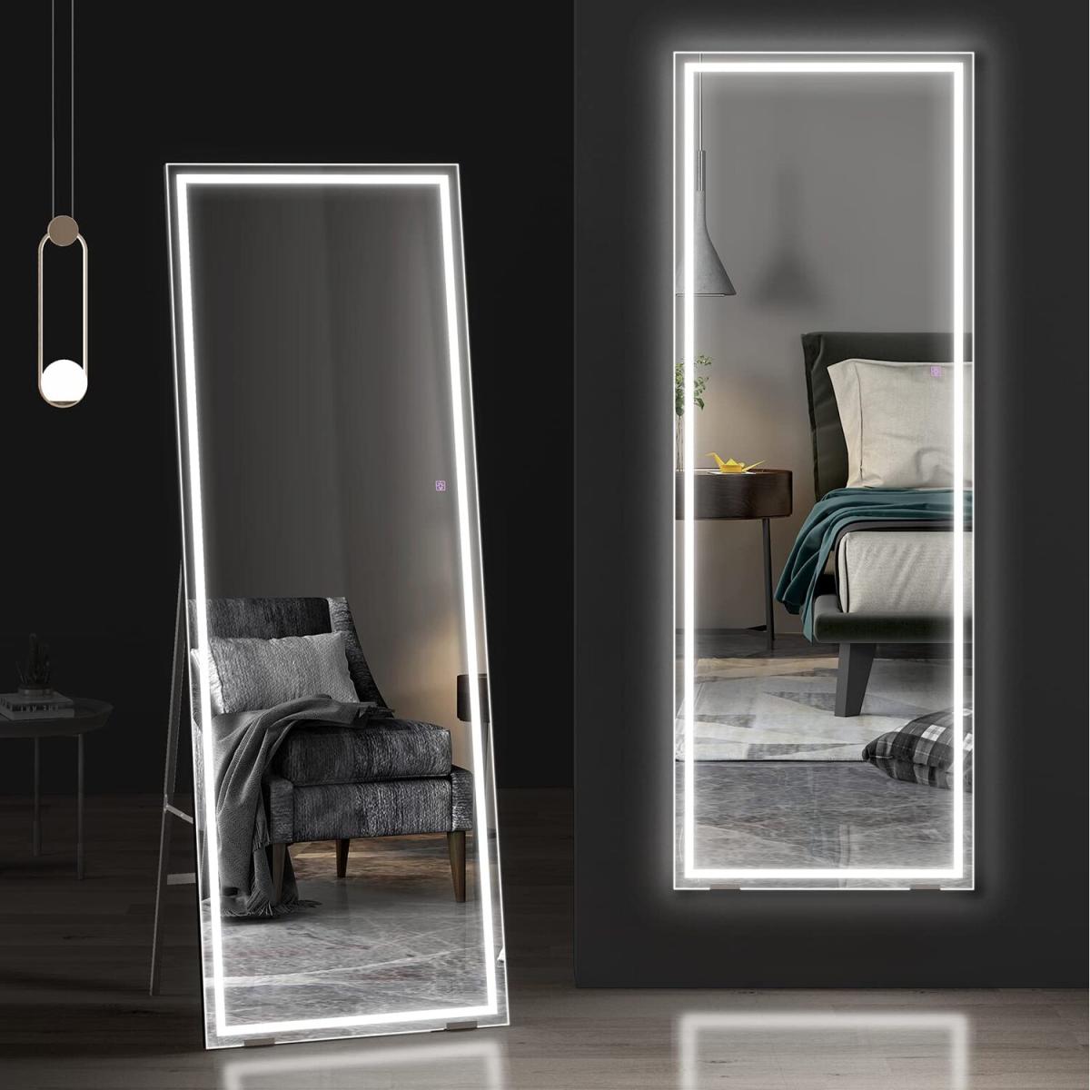 LED Full Length Mirror,Free Standing Floor Mirror - silver / 10.8kg – image 2